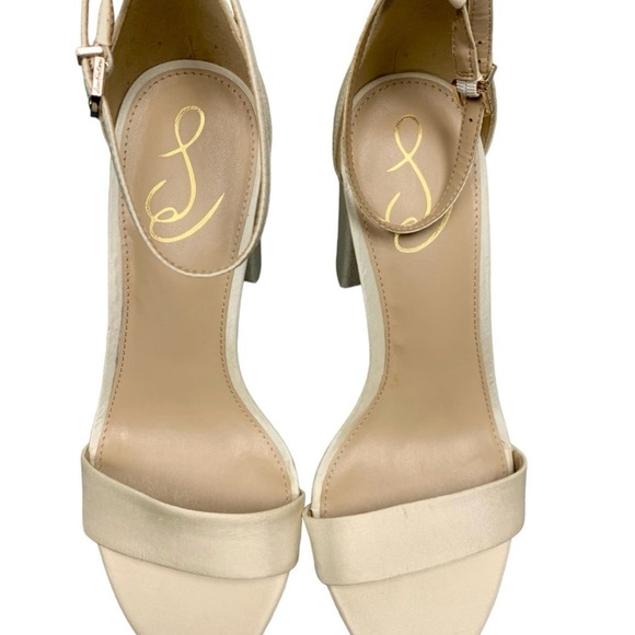 Sam Edelman Women’s Yaro Blocked Heeled Sandal, pearl ivory fabric, 8.5W, NWOT - Picture 6 of 8